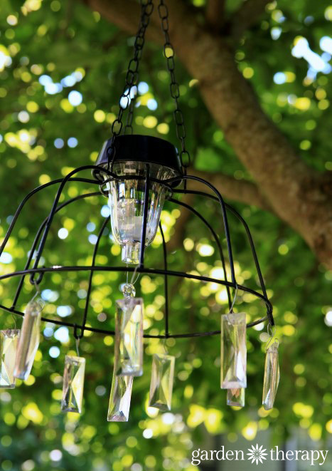 DIY Outdoor Chandelier With Solar Lights
 Easy DIY Solar Light Chandelier Garden Therapy