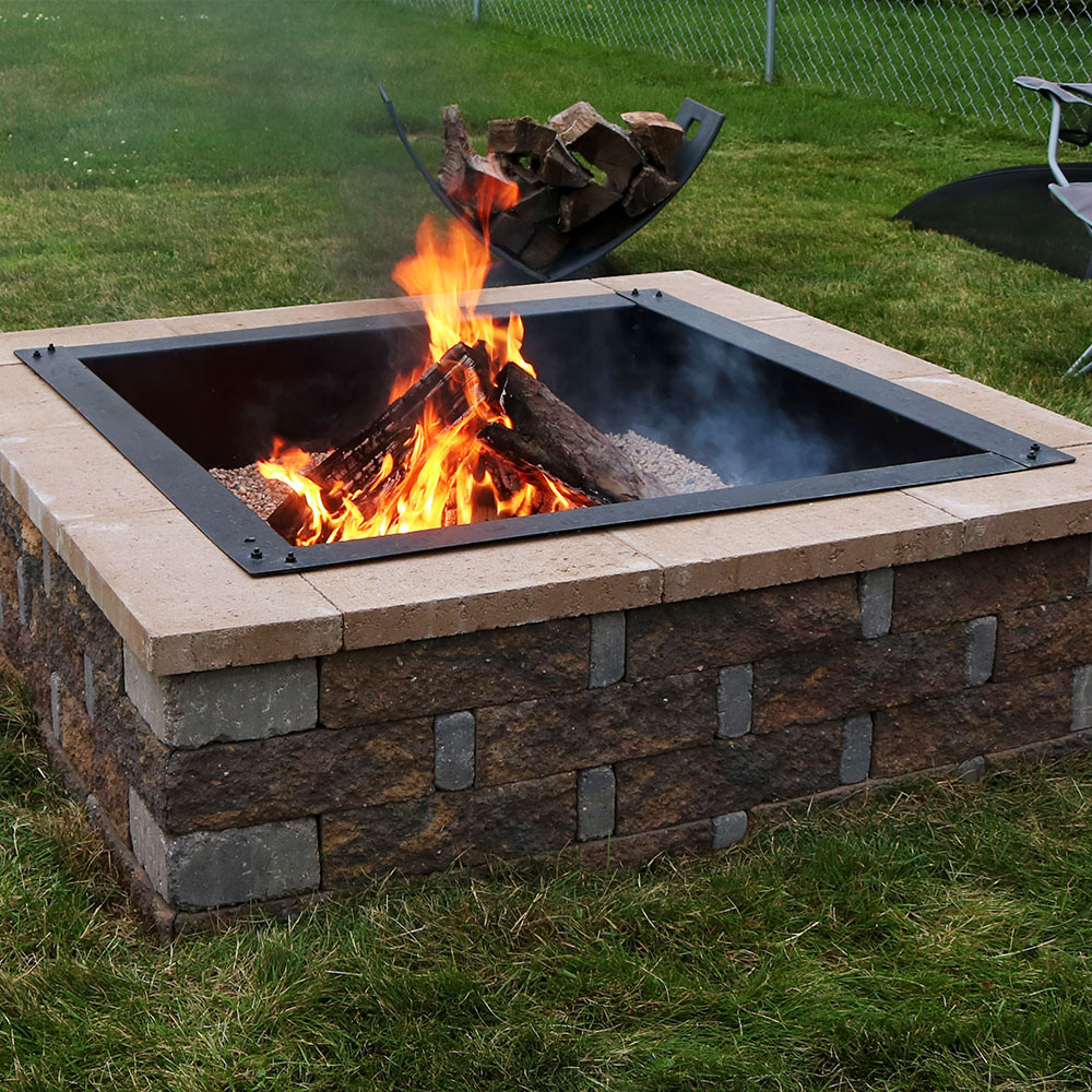 DIY Outdoor Fire Pits
 Sunnydaze Square Fire Pit Ring Insert DIY Firepit