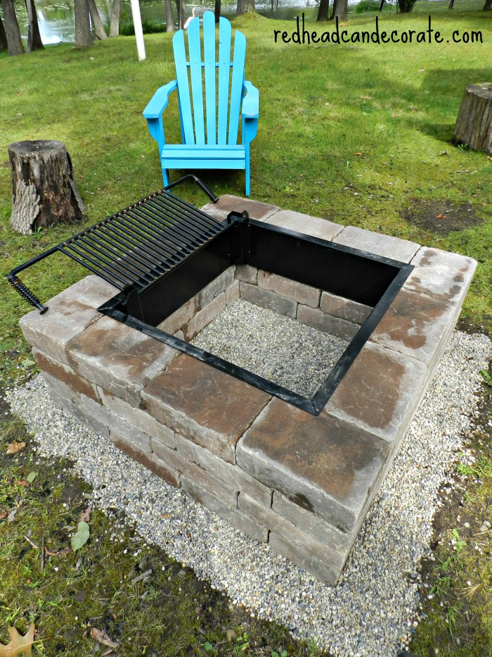 DIY Outdoor Fire Pits
 Easy DIY Fire Pit Kit with Grill Redhead Can Decorate