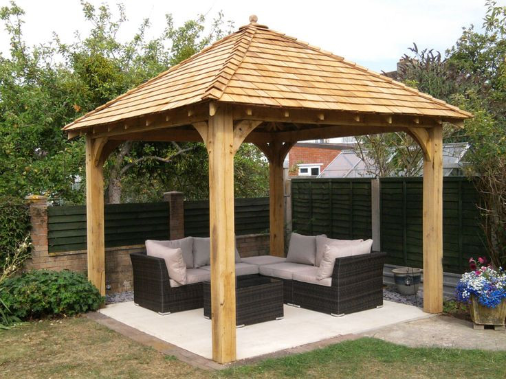 DIY Outdoor Pavilion
 Oak gazebo 3mx3m including cedar shingles DIY kit