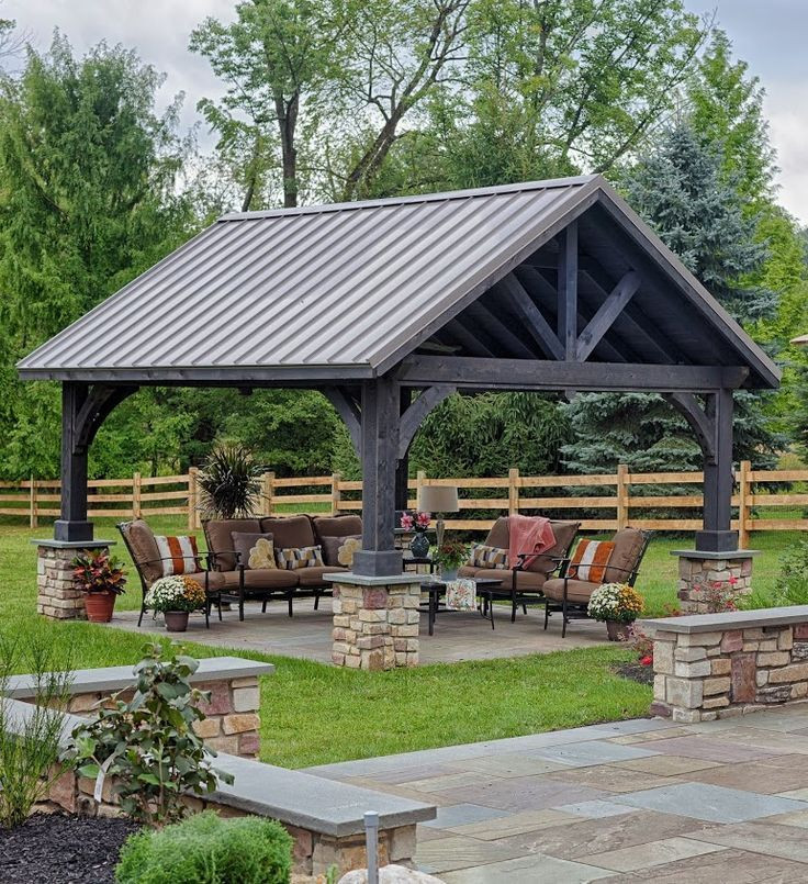 DIY Outdoor Pavilion
 pavilion with metal roof DIY OUTSIDE Pinterest