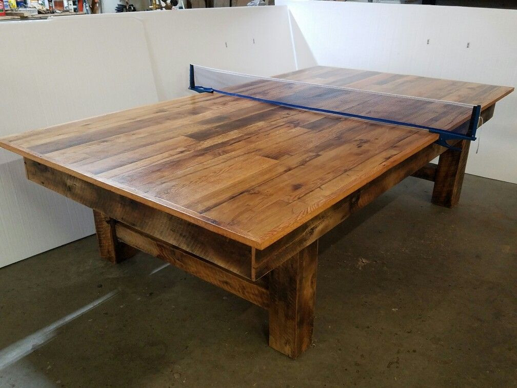 DIY Outdoor Ping Pong Table
 reclaimed wood ping pong table