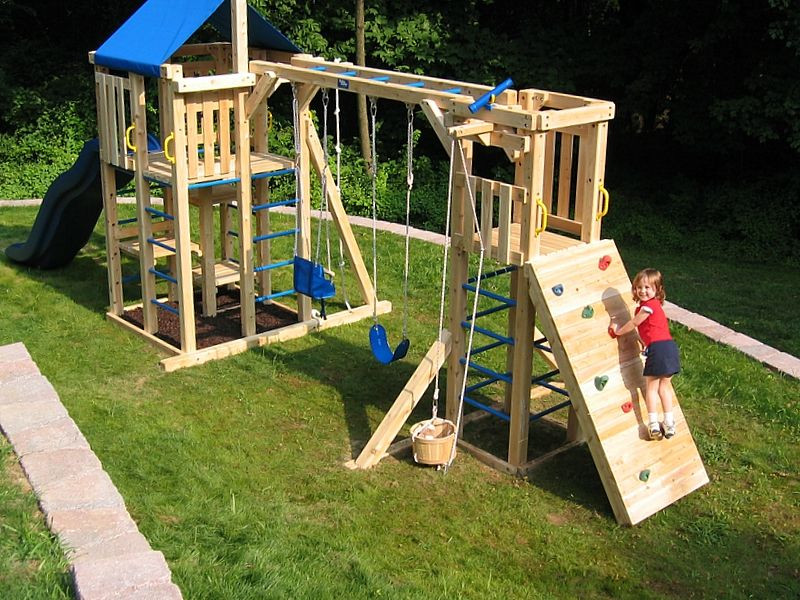 DIY Outdoor Playground
 rock climbing wall for playhouse Google Search