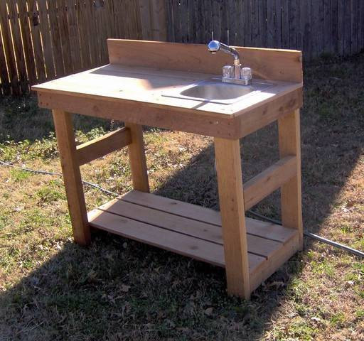DIY Outdoor Sink Station
 NEW 4FT CEDAR POTTING BENCH GARDENING BENCHES WITH SINK