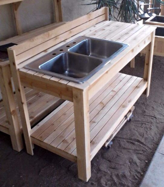 DIY Outdoor Sink Station
 POTTING BENCH W SINK Gardening in 2019