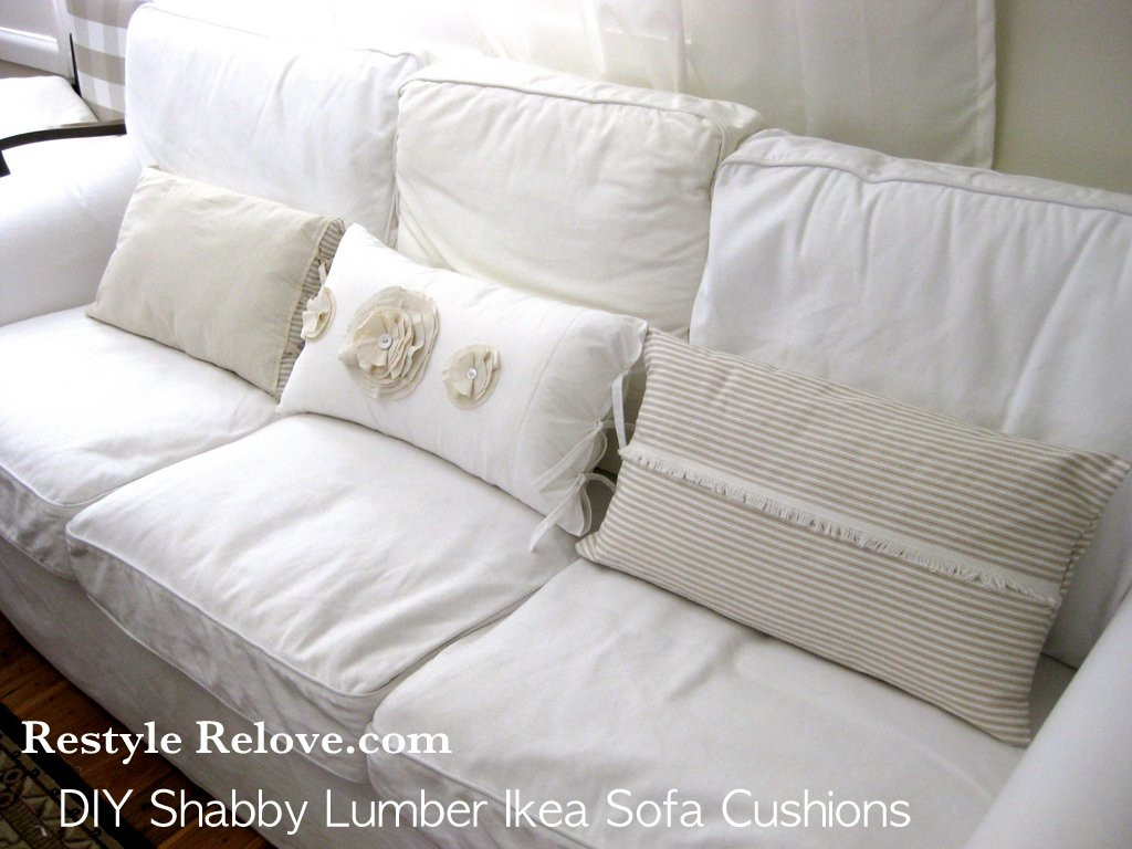 DIY Outdoor Sofa Cushions
 DIY Shabby Lumber Cushions for Ikea Ektorp Sofa