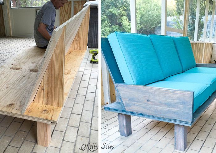 DIY Outdoor Sofa Cushions
 Plywood Couch Build a DIY Outdoor Sofa bench
