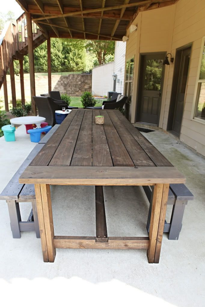 DIY Outdoor Table Top Ideas
 Fetching Long narrow patio table in 2019