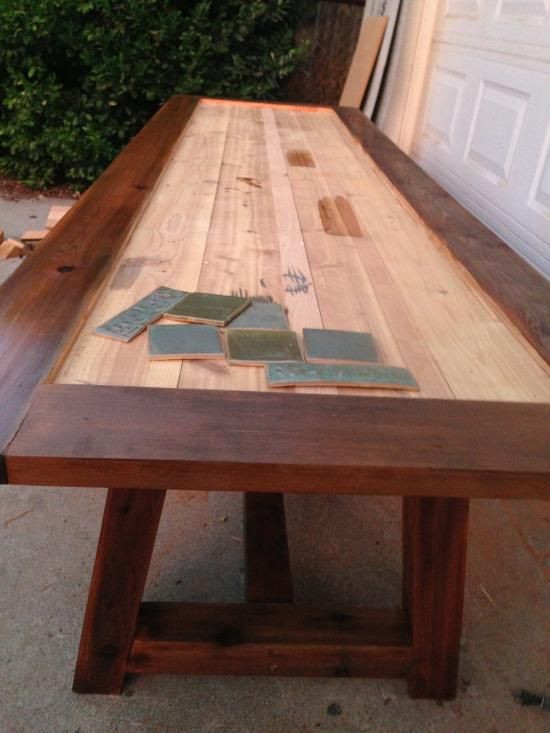 DIY Outdoor Tile Table
 Reader Showcase Tile Top Provence Dining Table