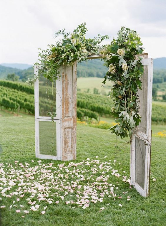DIY Outdoor Wedding
 Outdoor wedding arch inspo For a rustic themed wedding