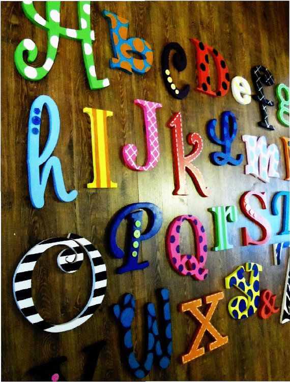 DIY Painting Wooden Letters
 huge hand painted wooden alphabet set custom to by