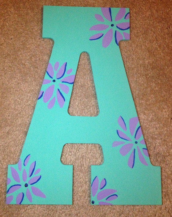 DIY Painting Wooden Letters
 Hand Painted Wooden Letter A Wall from JPalStudio on Etsy