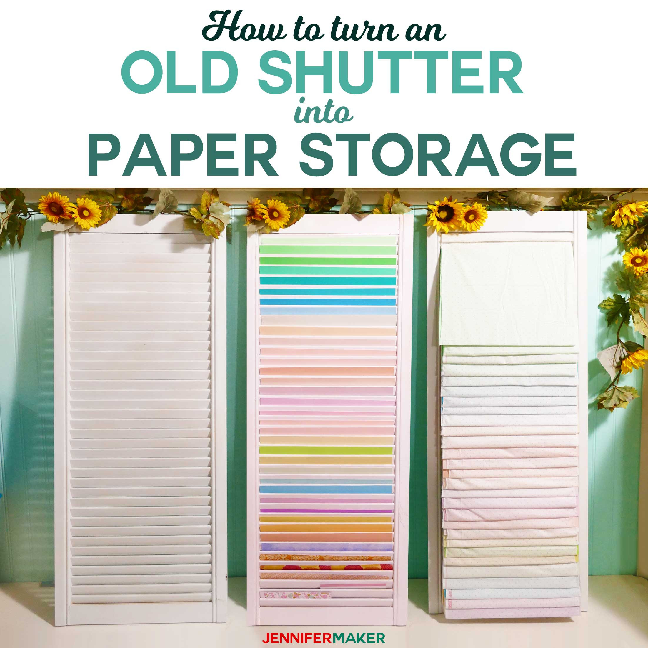 DIY Paper Organizer
 DIY Paper Organizer Made from Repurposed Shutters
