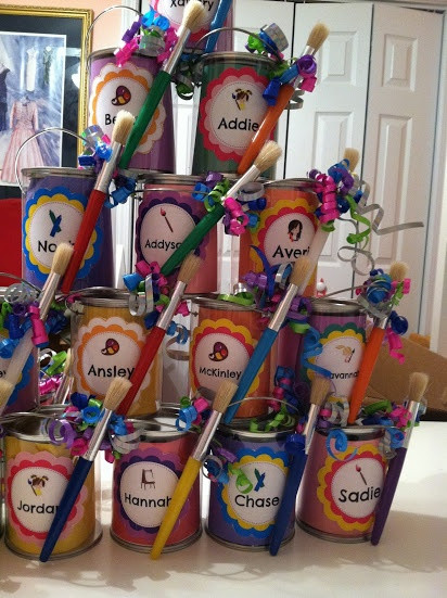 Diy Party Favors For Kids
 Pinkie and The Bean DIY Art Party Paint Can Favors
