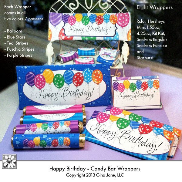 Diy Party Favors For Kids
 Happy Birthday Printables Hershey Candy Bar Wrappers