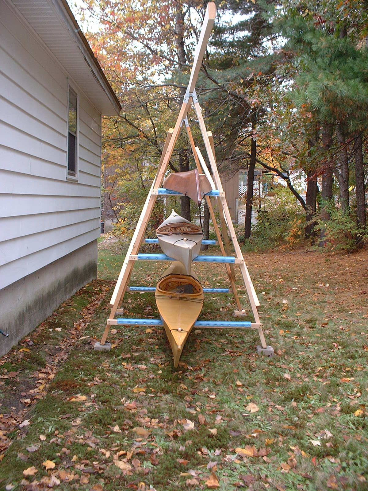 DIY Plan For A Wooden Canoe Rack
 A Simple A Frame Kayak Storage Rack