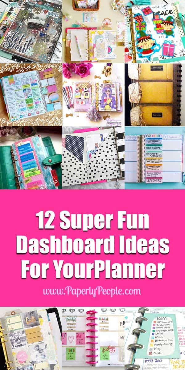 DIY Planner Dashboard
 12 Super Fun Dashboard Ideas For Your Planner