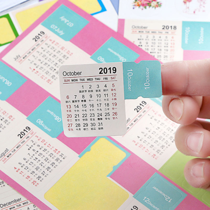 DIY Planners 2019
 2019 New Year Calendar Time Stickers DIY Decorative Bullet