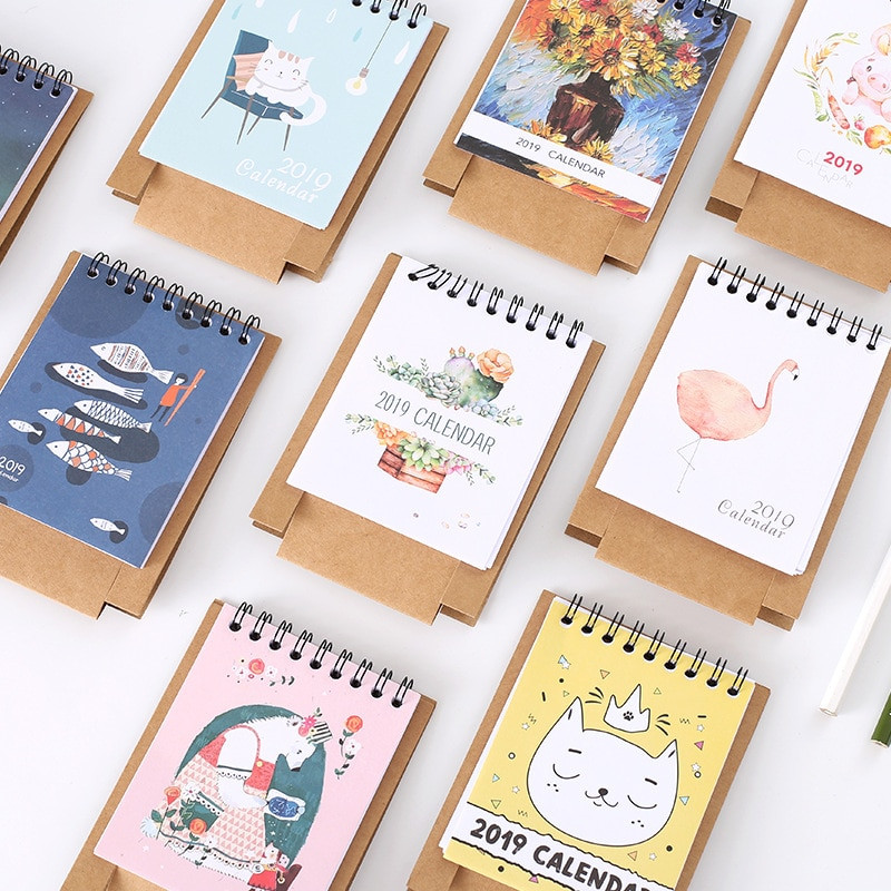 DIY Planners 2019
 2019 Calendar Fresh Style DIY Animals Mini Desktop Paper