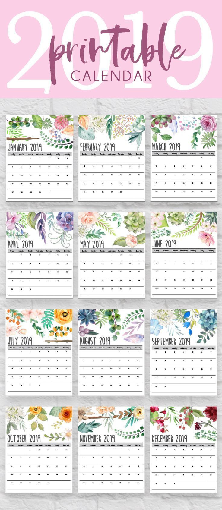 DIY Planners 2019
 2019 Printable Calendars and Planners