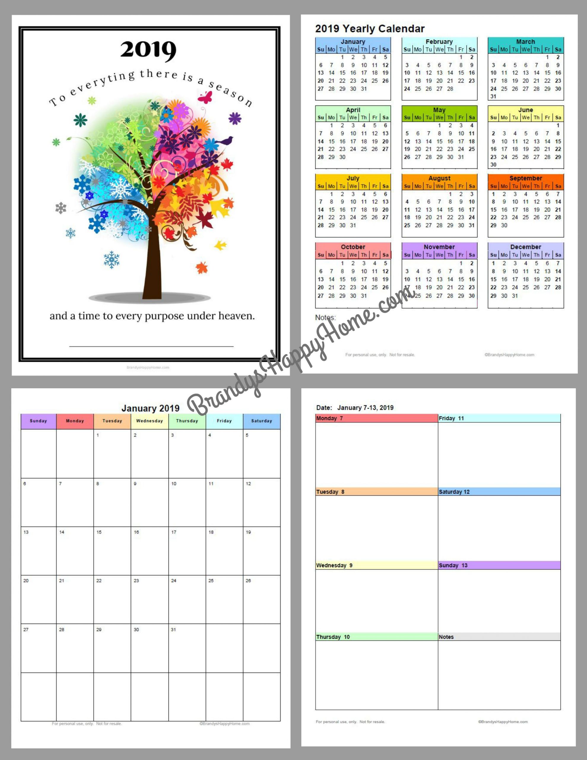 DIY Planners 2019
 FREE 2019 DIY Calendar Planner Printables