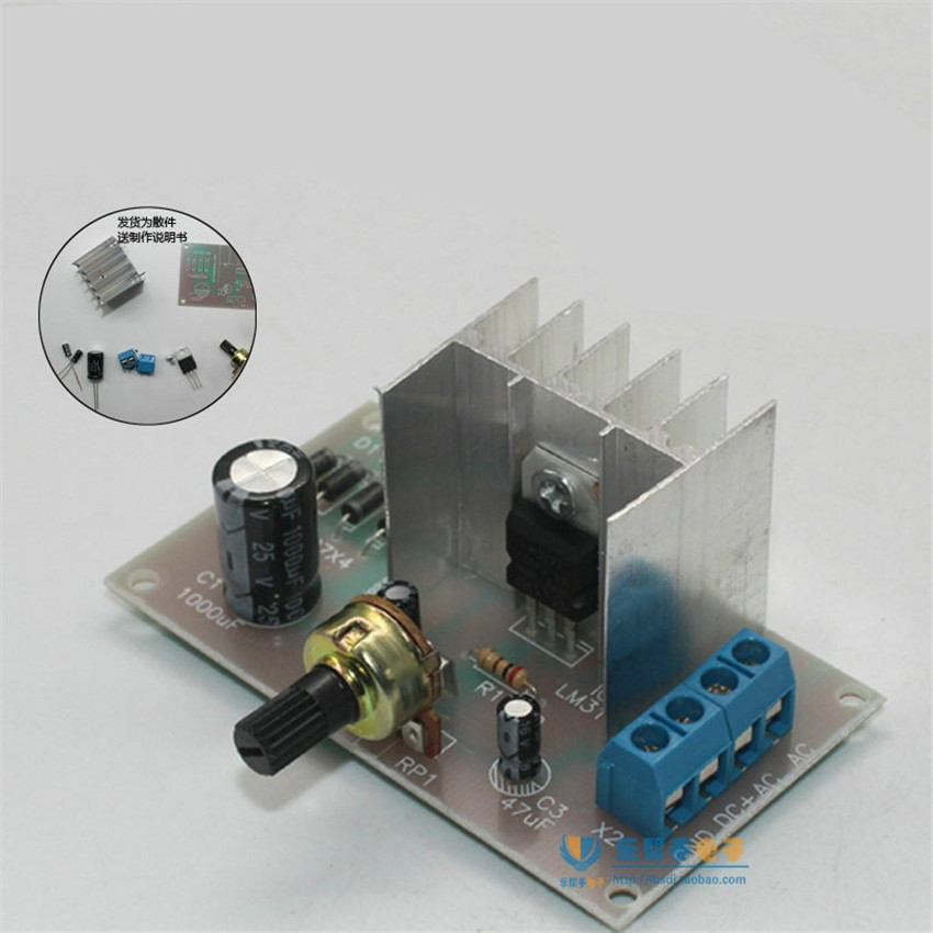 DIY Power Supply Kit
 Diy kit LM317 adjustable regulated power supply electronic