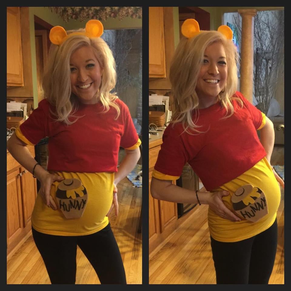 DIY Pregnancy Costume
 winnie the pooh pregnant costume halloween