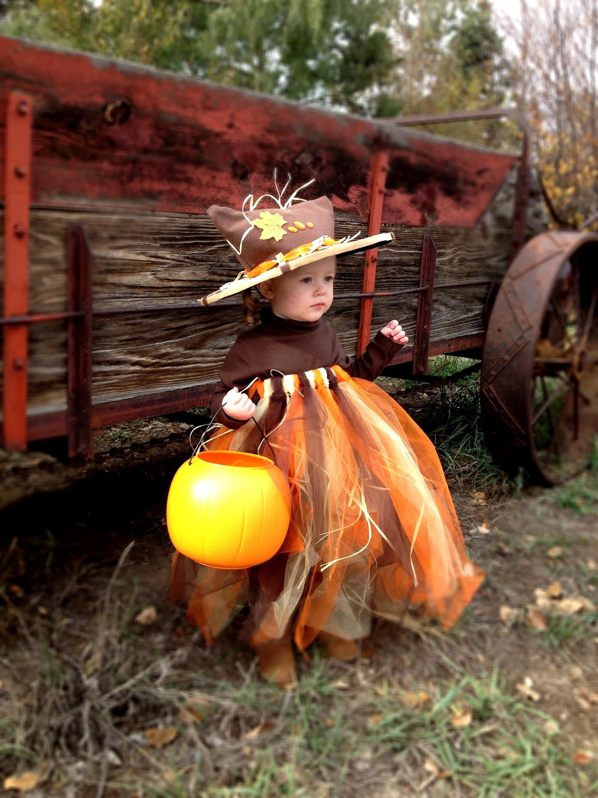 DIY Pumpkin Costume Toddler
 A Scarecrow Pumpkin Princess DIY
