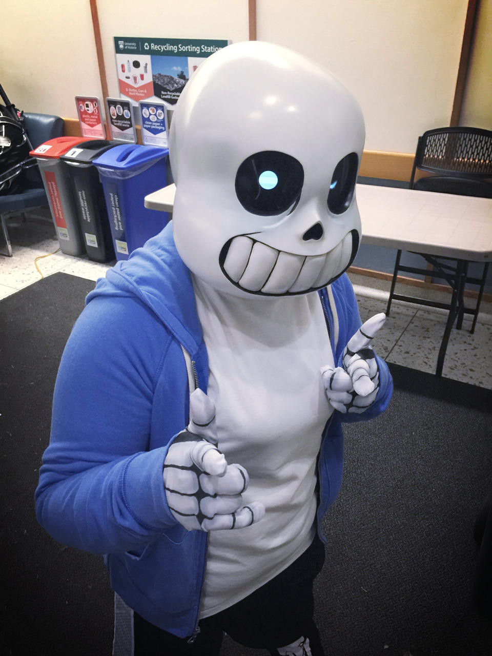 DIY Sans Mask
 Sans cosplay with interchangeable expressions