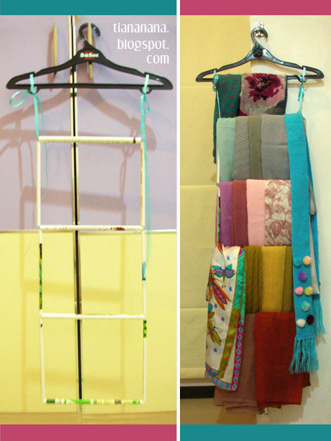 DIY Scarf Rack
 mrs Tiananana DIY Scarf Hanger