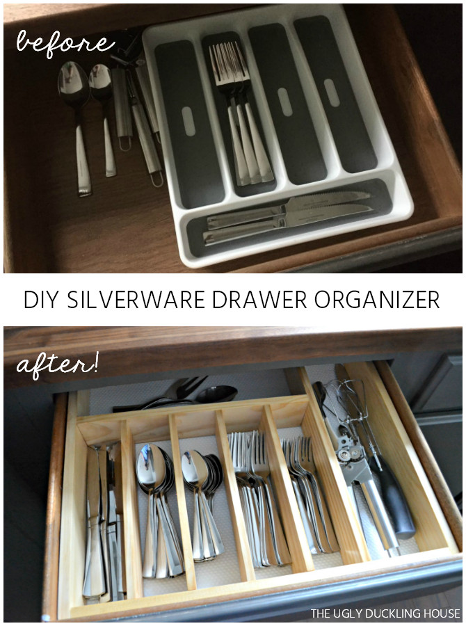 DIY Silverware Drawer Organizer
 $10 to Organized DIY Silverware Drawer Organizer • Ugly