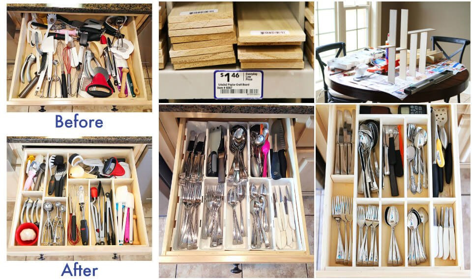 DIY Silverware Drawer Organizer
 20 DIY Kitchen Organization Projects to Get a Better