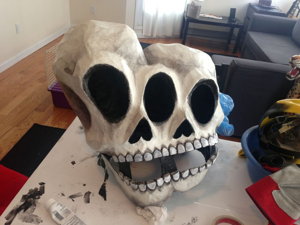 DIY Skull Mask
 how to make a paper mache skull mask