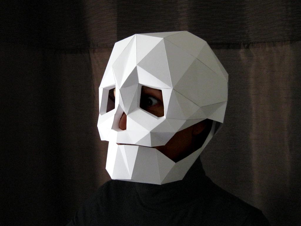 DIY Skull Mask
 Skull Mask with Moving Mouth Low Poly Mask Pattern Uses Just