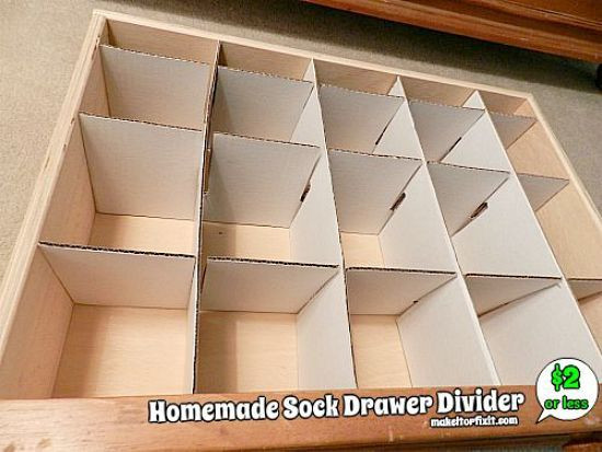 DIY Sock Drawer Organizer
 Homemade Sock Drawer Divider Simply Brilliant in 2019