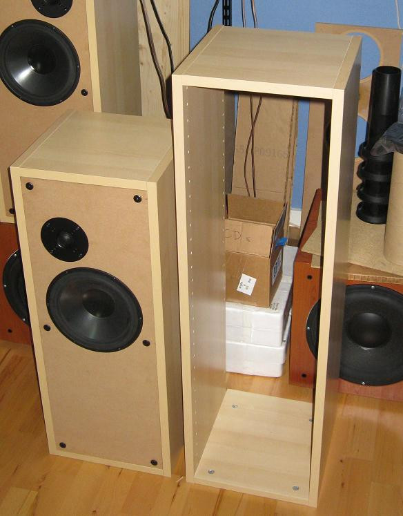 DIY Speaker Box
 IKEA kitchen cabinets to make BaffleXchange speaker boxes