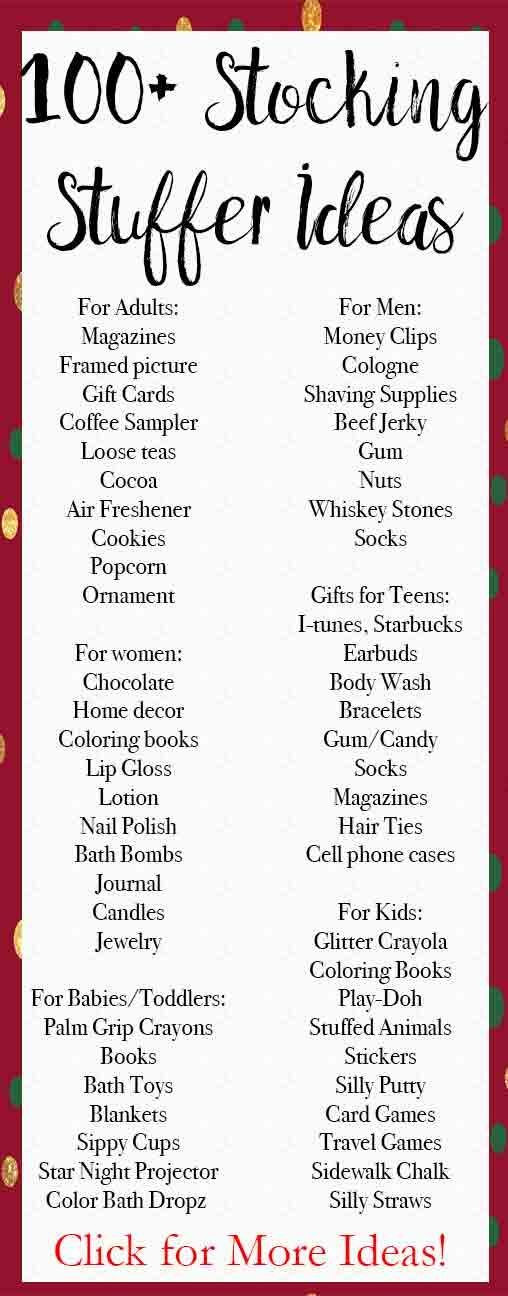 DIY Stocking Stuffers For Adults
 100 Stocking Stuffers for Everyone Your Gift List