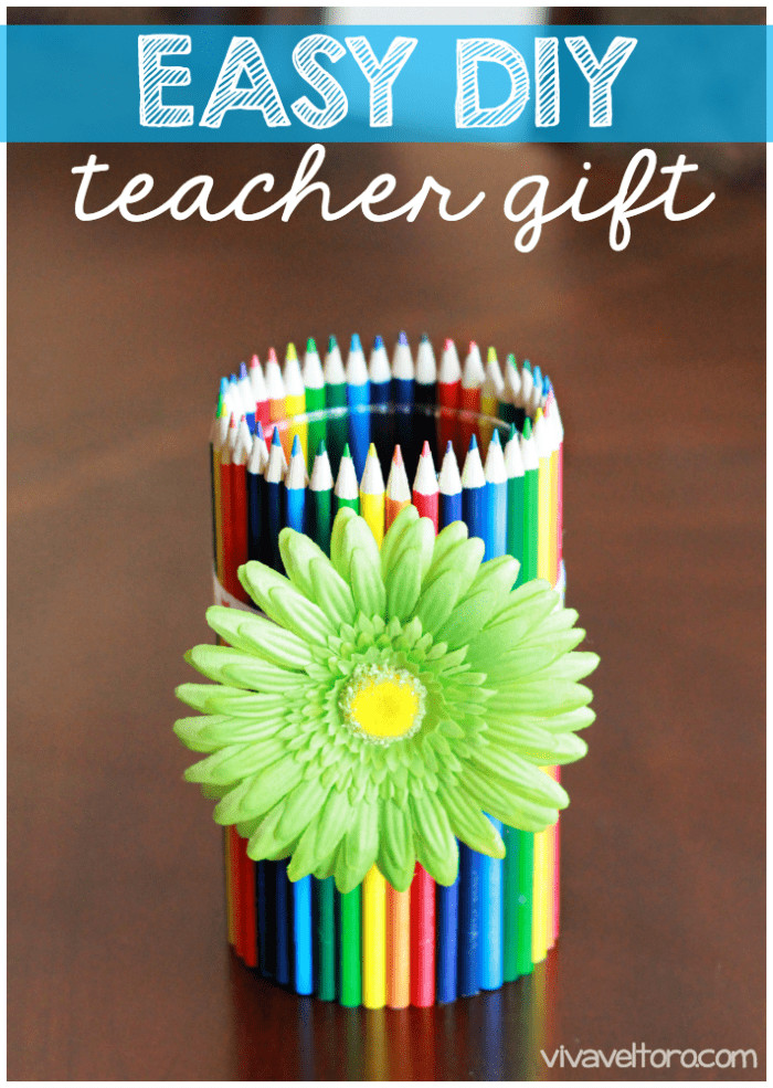 DIY Teacher Gifts
 Easy DIY Teacher Gift Colored Pencil Vase Viva Veltoro