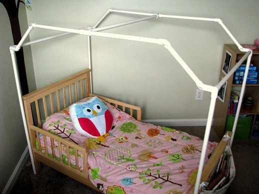 DIY Toddler Bed Tent
 PVC Framed Canopy Bed Boys bedroom ideas