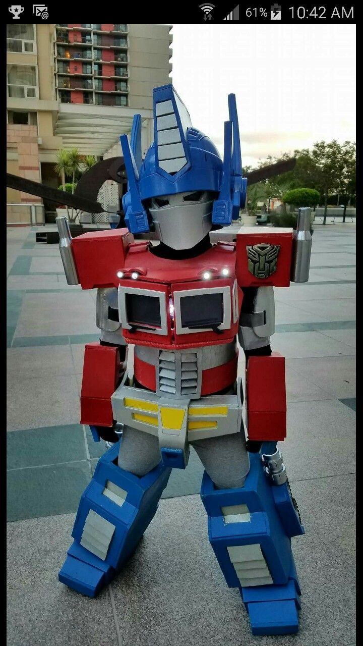 DIY Transformers Costumes
 diy Optimus prime costume for my son made by hubby