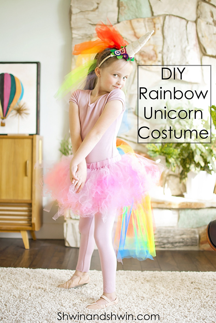 Diy Unicorn Costume For Kids
 DIY Rainbow Unicorn Costume Shwin and Shwin