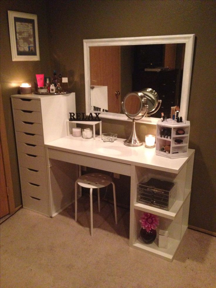 DIY Vanity Organizer
 Makeup organization and storage Desk and dresser unit