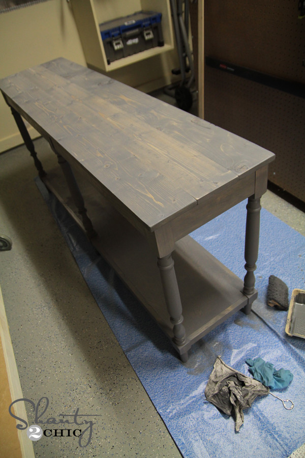 DIY Weathered Wood Stain
 Free Woodworking Plans DIY Console Table