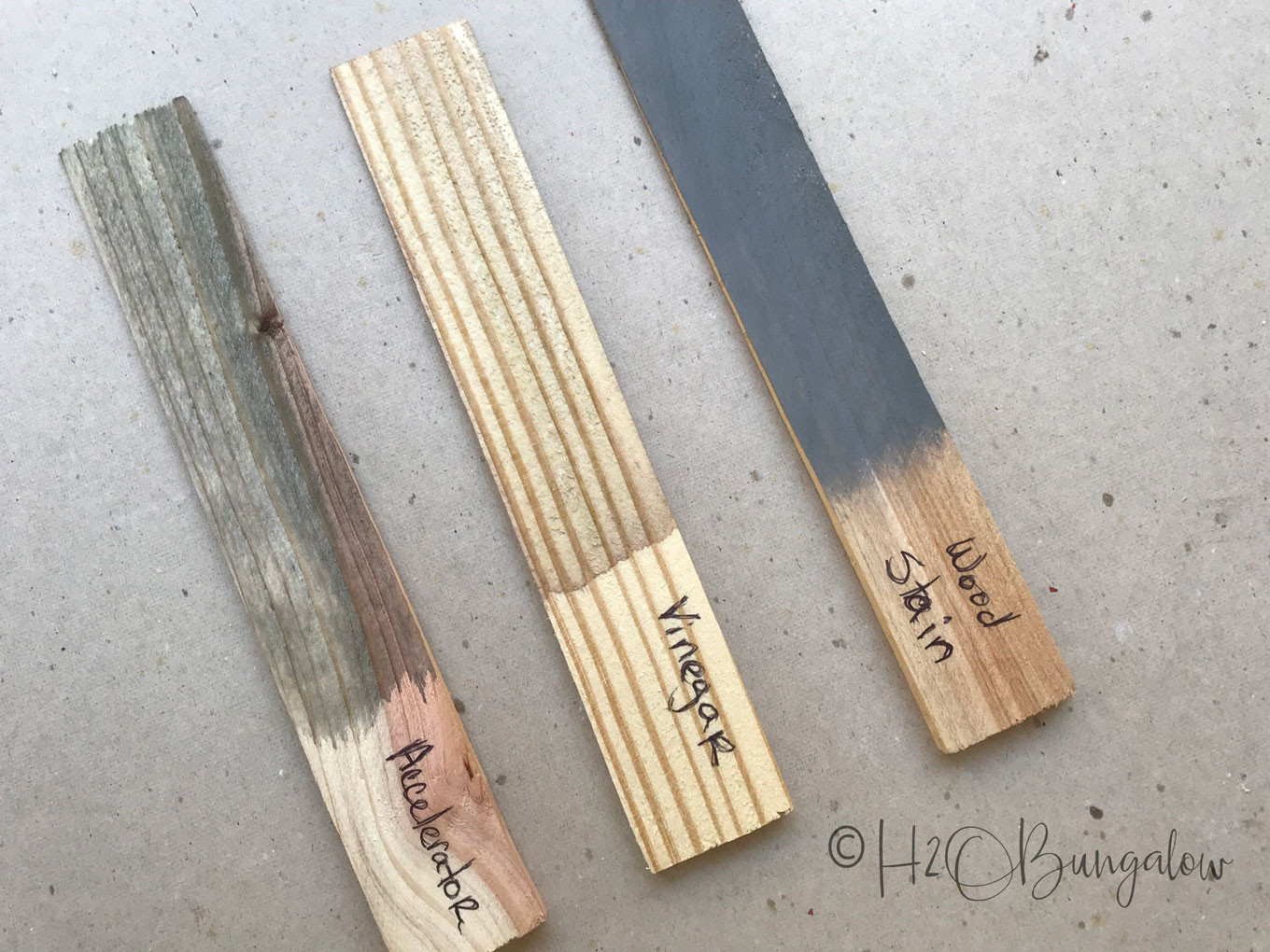 DIY Weathered Wood Stain
 3 Ways to Age and Weather Wood parison H2OBungalow