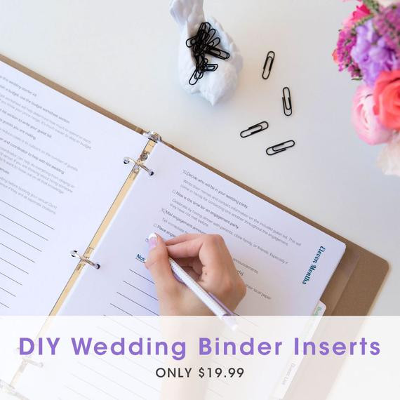 DIY Wedding Binder
 DIY Wedding Binder Inserts Planning Tabs Include Monthly