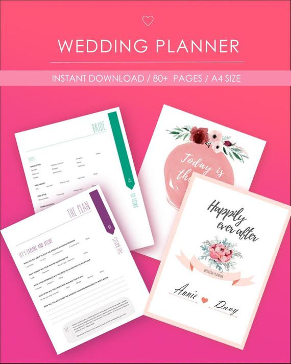 DIY Wedding Binder
 Printable Wedding Planner DIY Wedding Binder Wedding