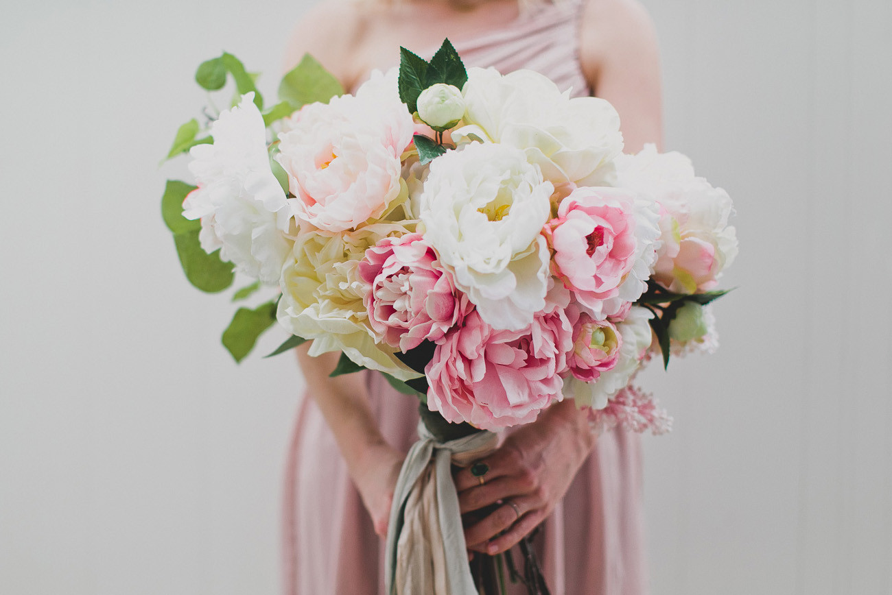 DIY Wedding Bouquet Fake Flowers
 DIY Silk Flower Bouquet with Afloral Green Wedding Shoes