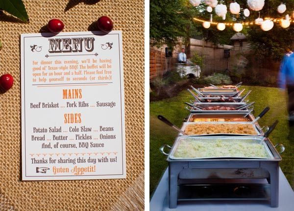 DIY Wedding Buffet Menu Ideas
 Serves guests family favorites buffet style for your