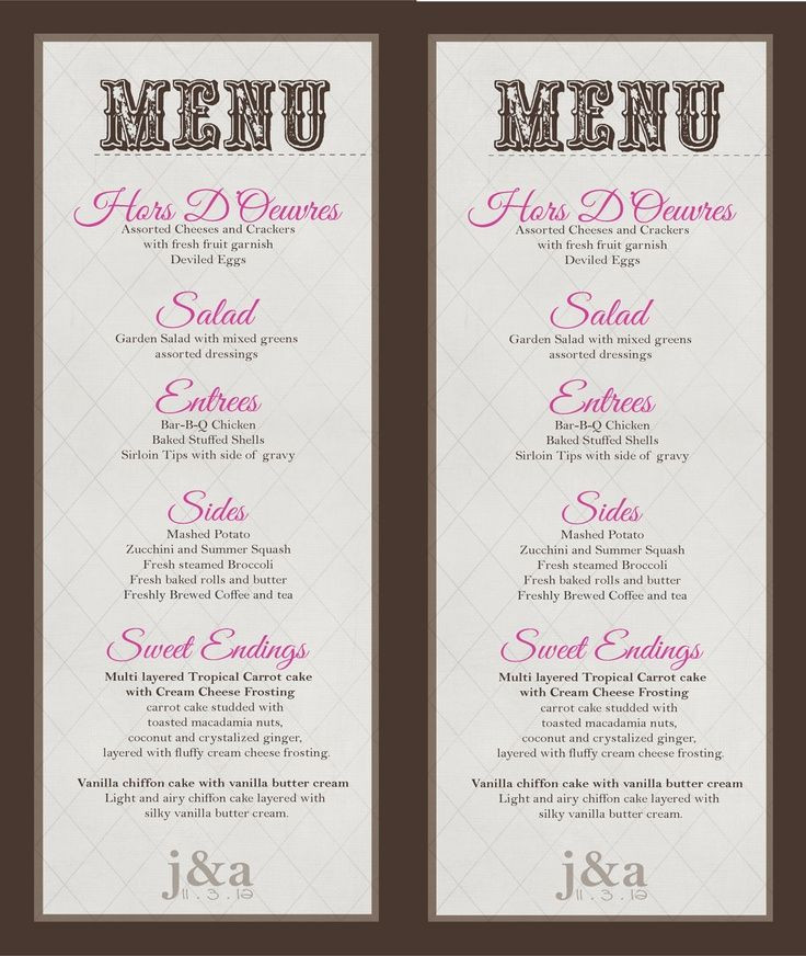 DIY Wedding Buffet Menu Ideas
 Wedding menu board printable