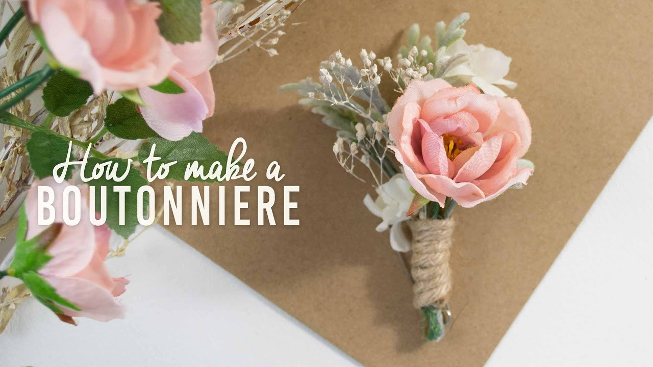 DIY Wedding Corsages
 DIY Basic Boutonniere